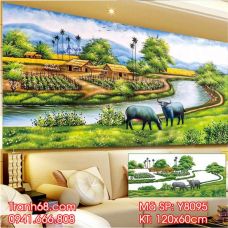 Tranh đính đá cao cấp Hồn Quê Y8095 120x60cm