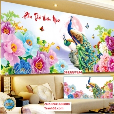 Tranh đính đá Phu Thê viên Mãn Y8166 120x60cm